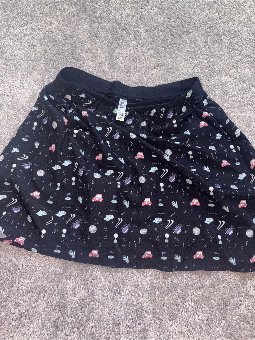 Kyodan GOLF Black Skirt with Multicolor golf Prints